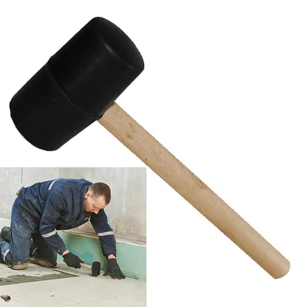 Martelo Borracha Ergonomico Cabo Madeira Piso Chao Ceramico Reparo Manutençao Moveis Obra Carpinteiro Construçao