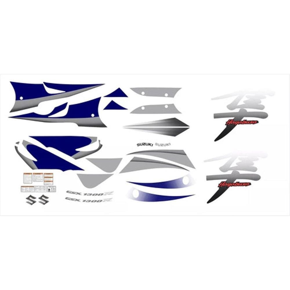 Kit Adesivos Suzuki Hayabusa Gsx 1300R 2008 Azul Hay08Az2