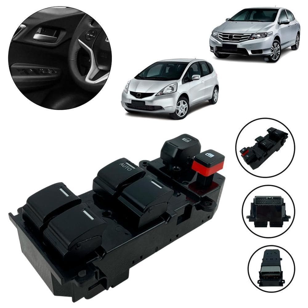 Botão Vidro Elétrico New Fit City Anos 2009 10 11 12 A 2014