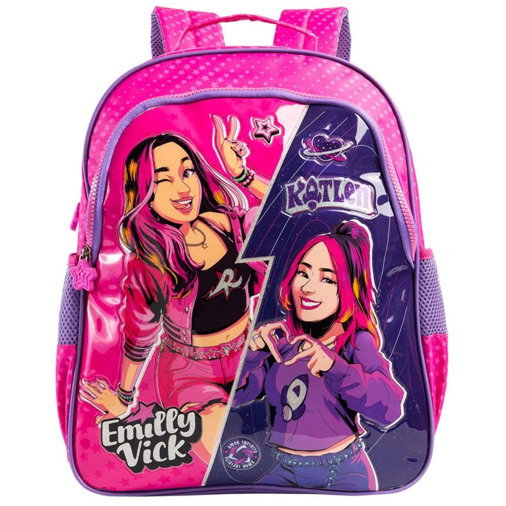 Mochila Emilly Vick dos Rosa Oficial 2026 Escolar Xeryus