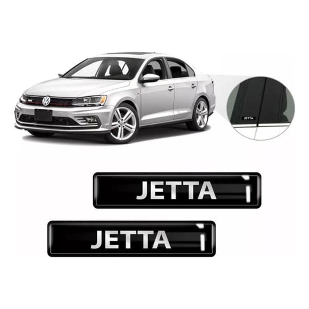 Kit Adesivos 2 Emblemas Lateral Coluna Jetta Resinado 3D