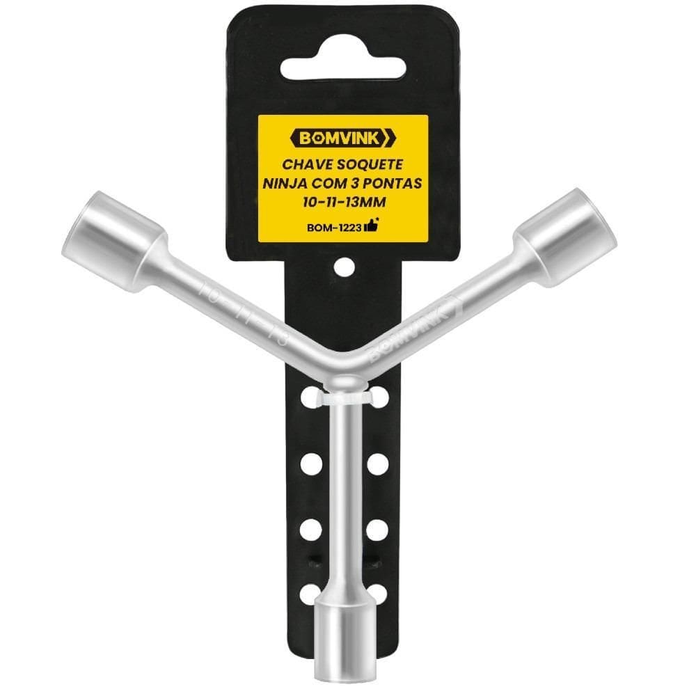 Chave 3 Ponta Soquetes Ninja 10 X 11 X 13Mm Bom-1223 Bomvink