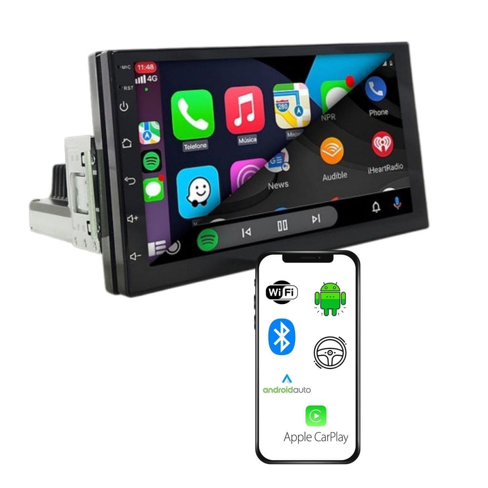Central Multimídia 1 E 2 Din 7 Pol Android 32Gb Esp. Sem Fio