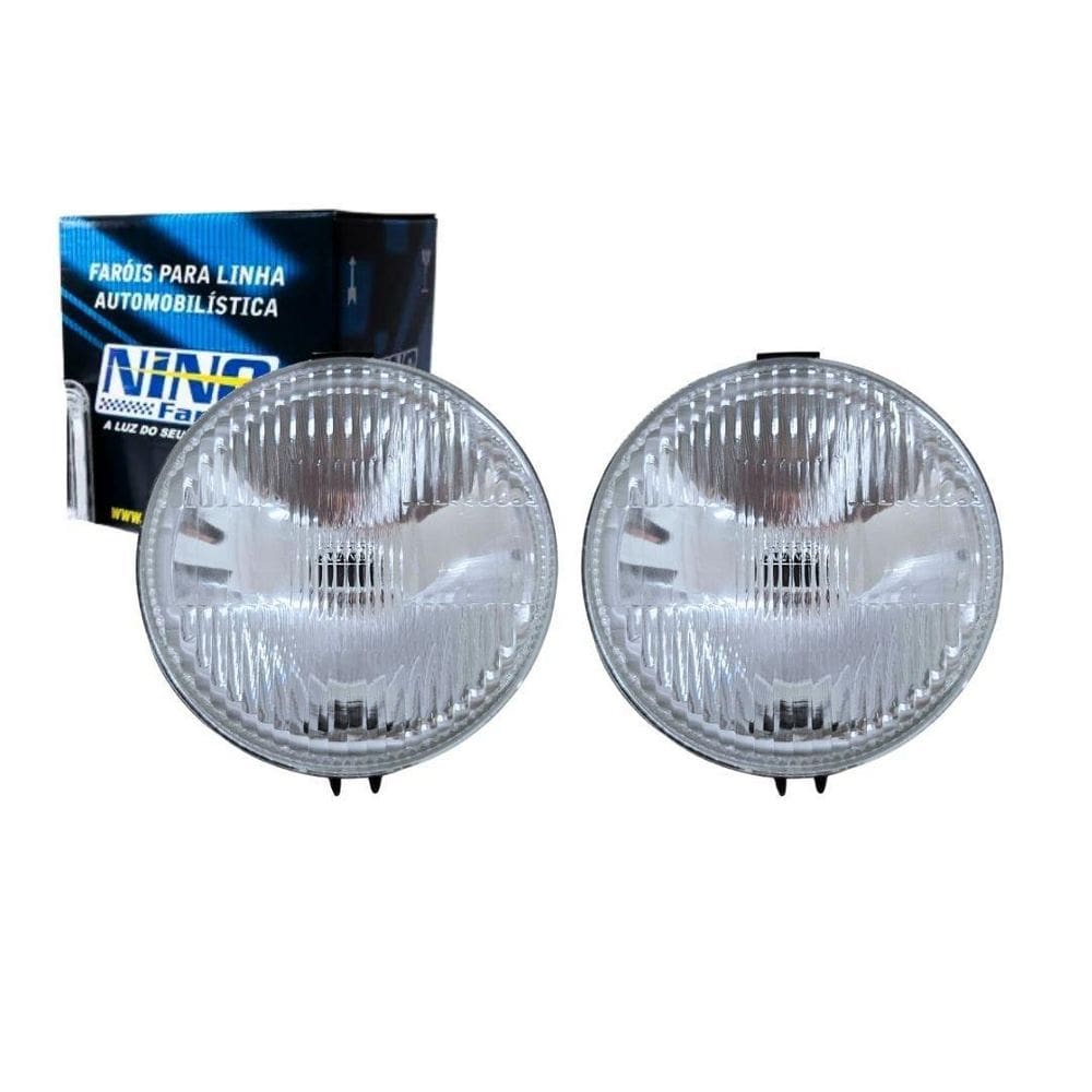 Par Farol Auxiliar Universal Redondo 142Mm Lente Vidro H3