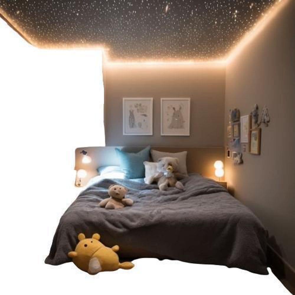 Kit Led 500 Pontos Fibra Ótica Branco Estrelado