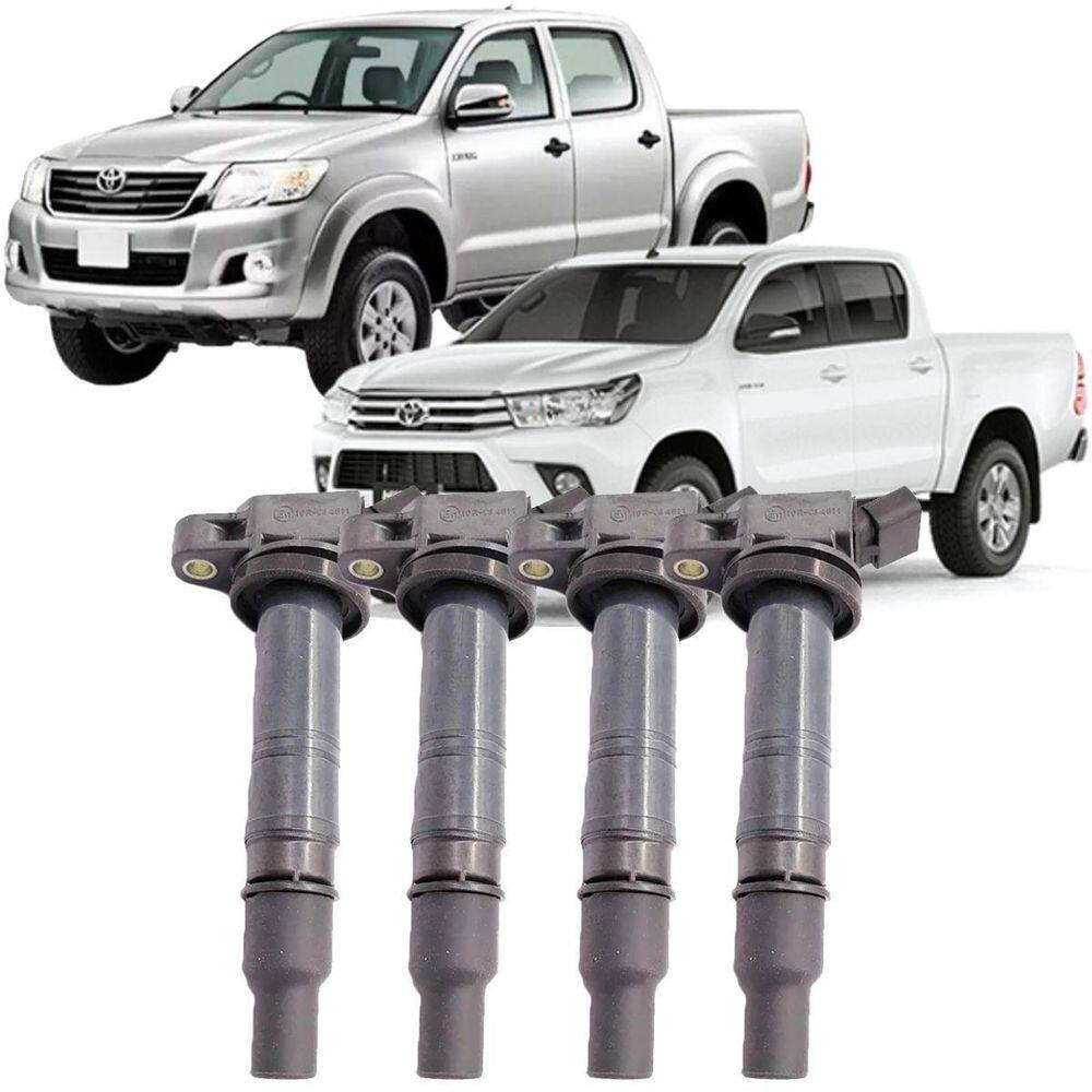 Kit 4 Bobina Ignicao Hilux 2.7 16V Gasolina Ou Flex 2008-22