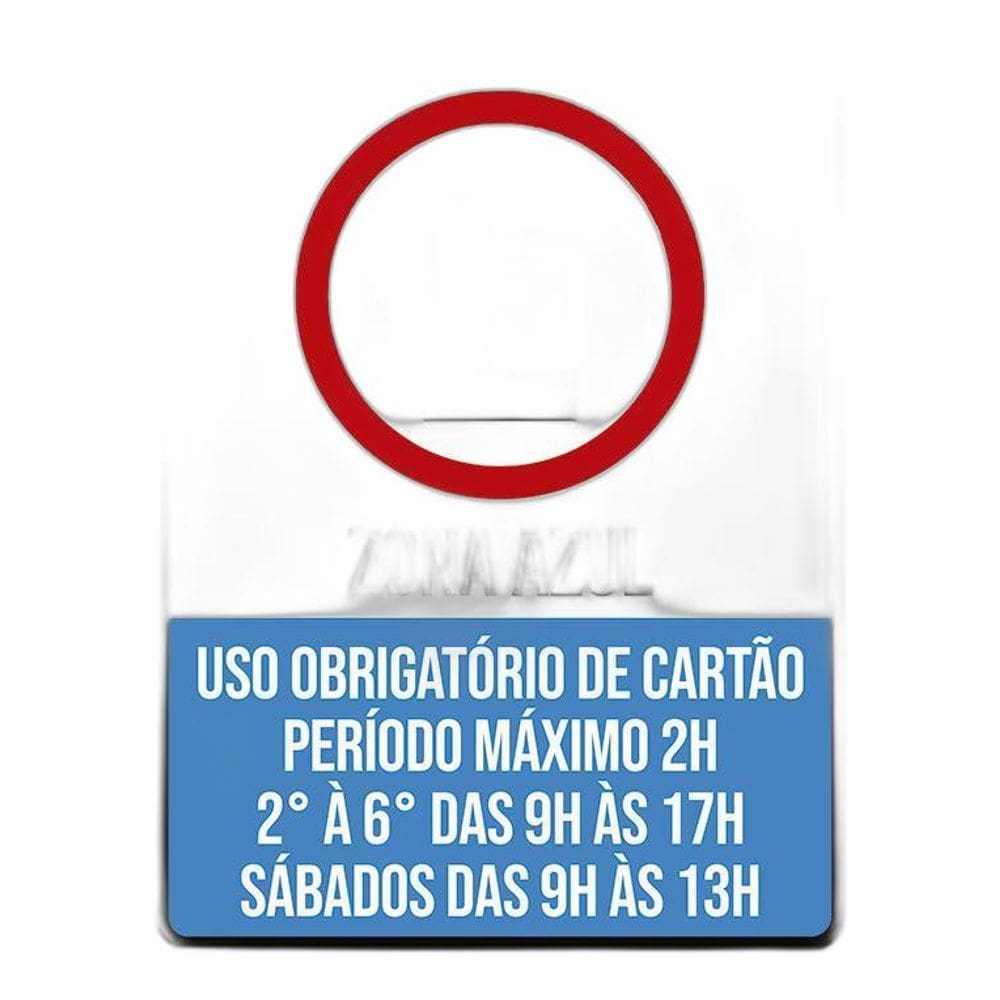 Placa Estacionamento Zona Azul Uso Obrigatório Cartão 36X46