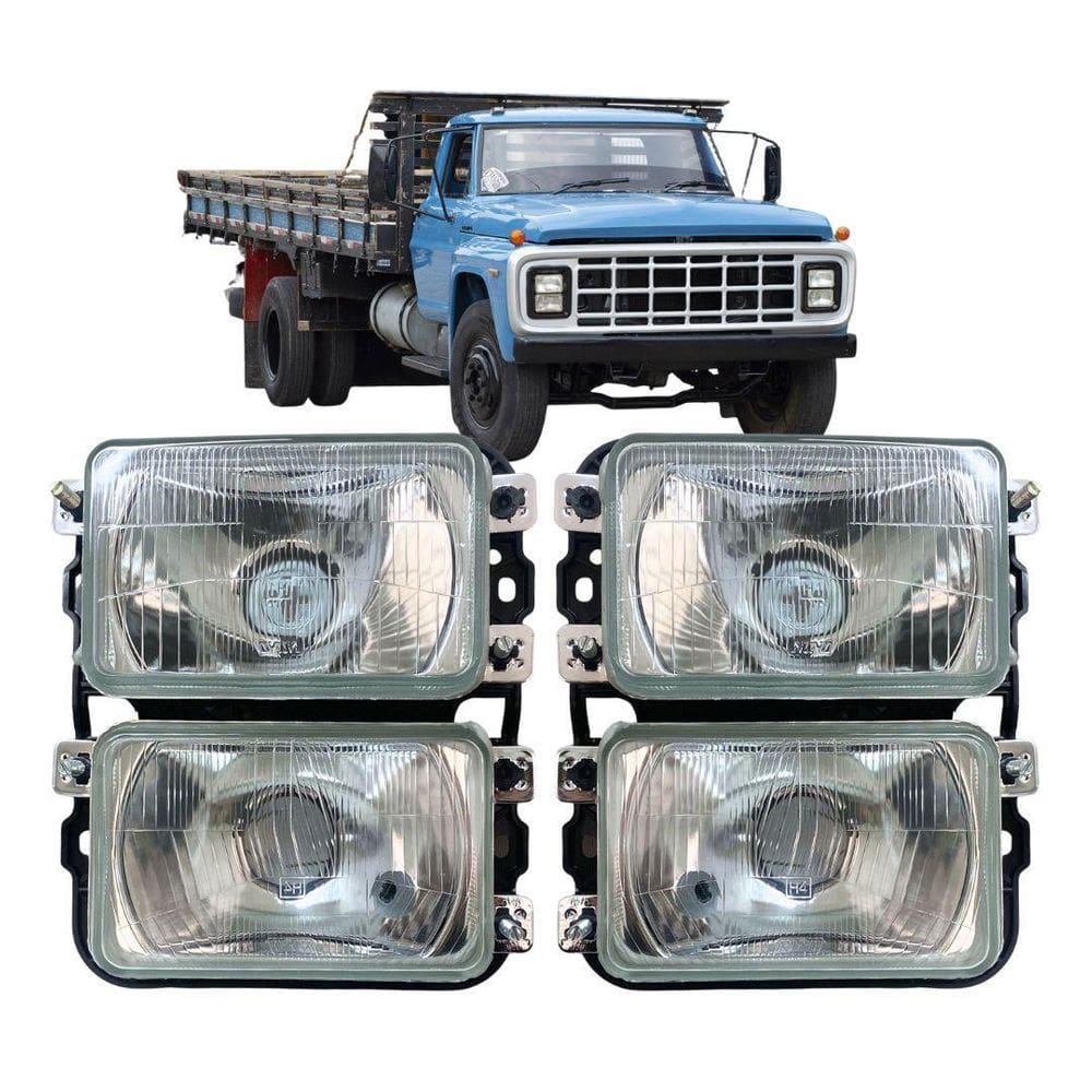 Par Farol Duplo Dianteiro Para Ford F11000 1985 A 1991 Vidro