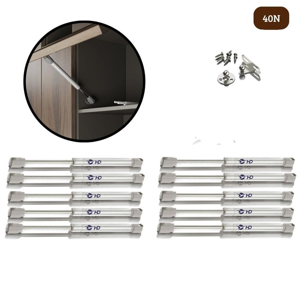 Kit 10 Pistão À Gás Com Amortecedor Para Armário Cozinha 40N