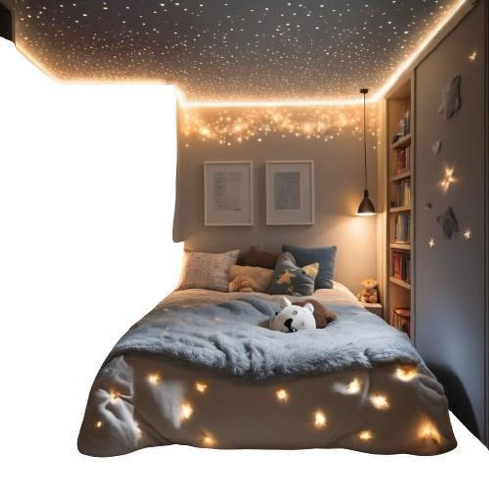 Kit 300 Fibras Ótica Rgb Luminária Atmosfera