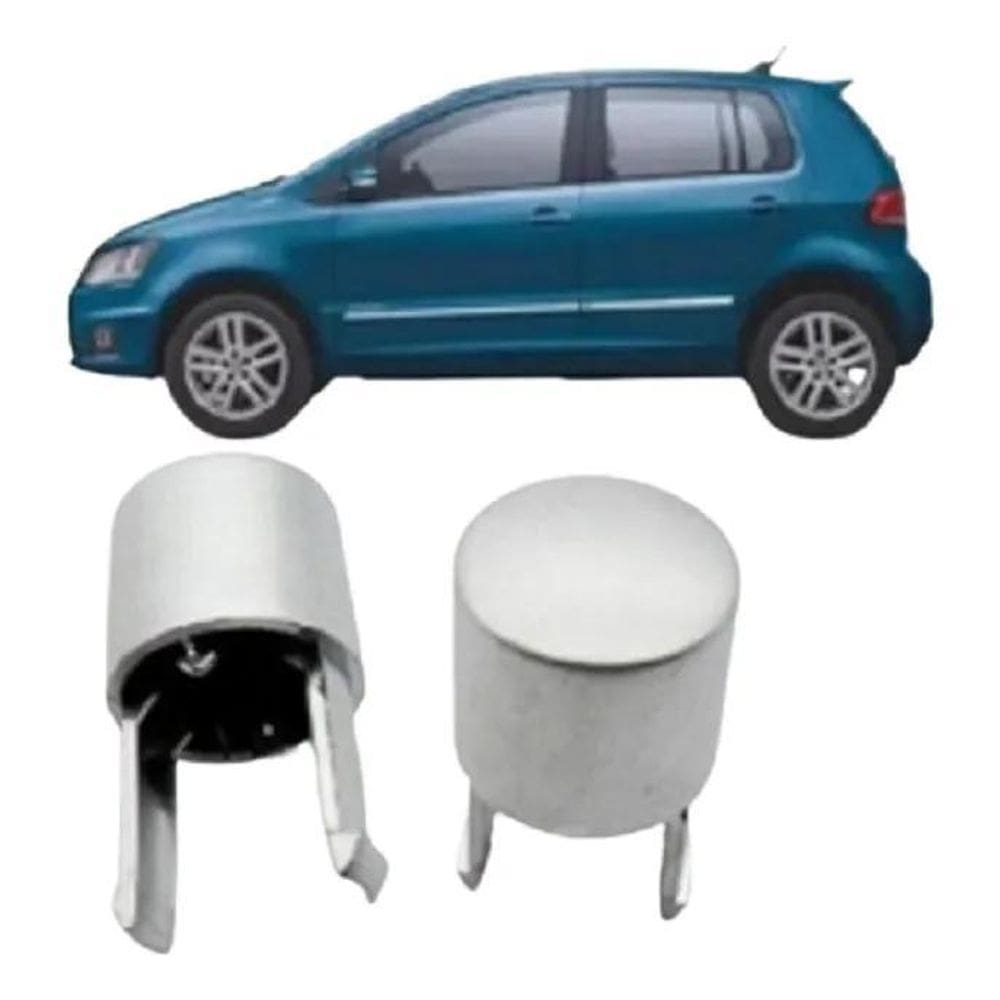 2X Botão Do Freio De Mão Fox Crossfox Spacefox Cromo Acetina