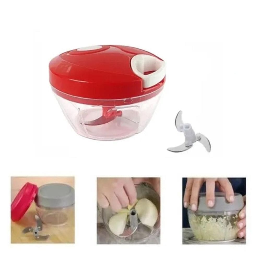 Mini Processador De Alimentos Manual Triturador Alho Grãos