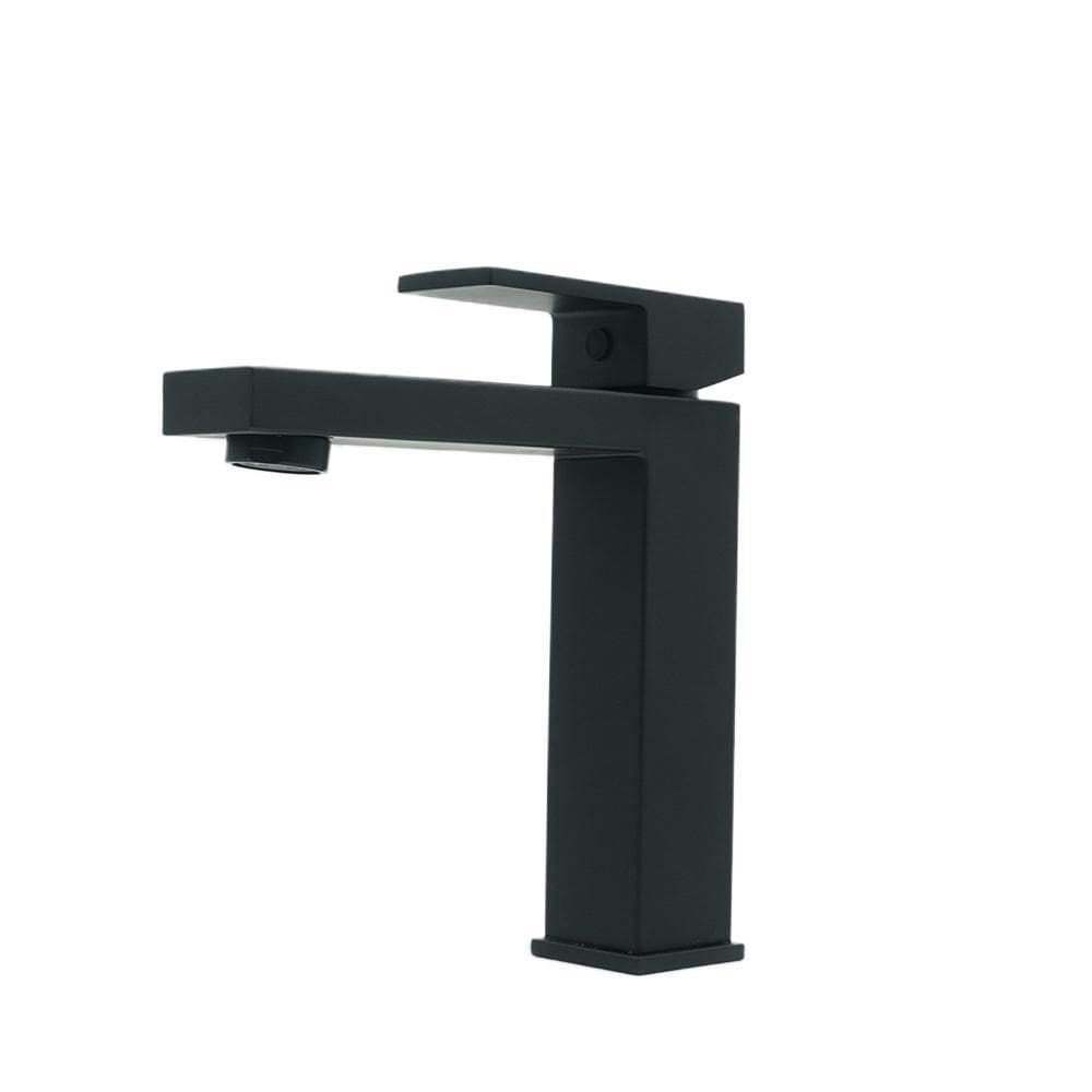 Torneira Banheiro Quadrada Mesa Bica Baixa Preto Fosco 1/4V
