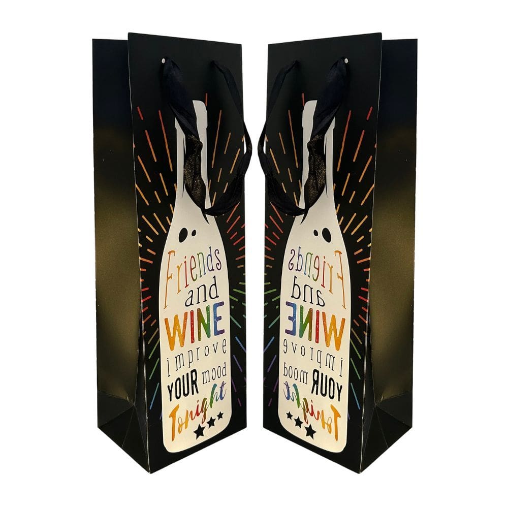 Kit 2 Sacolas Garrafa Vinho Champagne - Friends and Wine