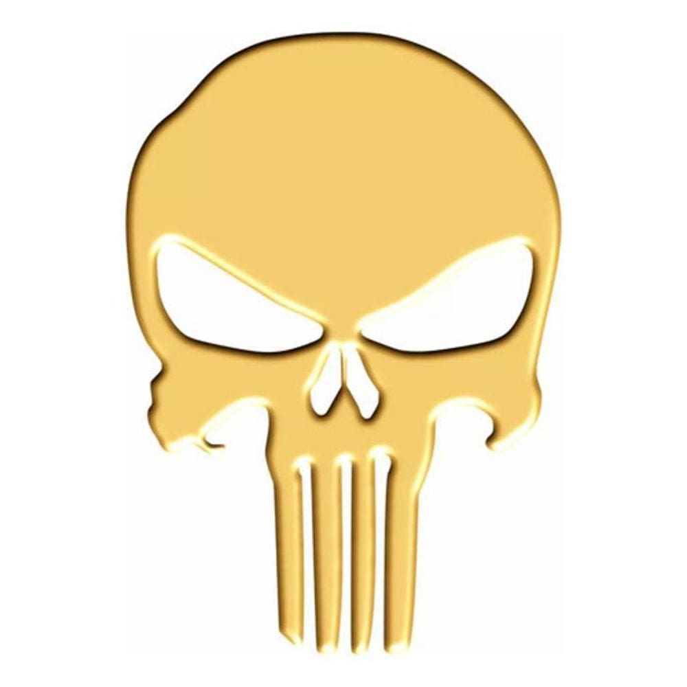 Adesivo Punisher Carro E Moto Dourado E Resinado Res04