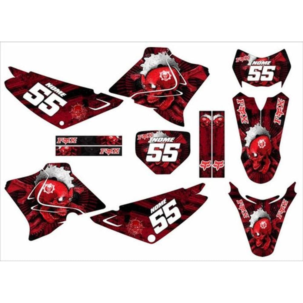 Adesivos Trilha Compatível Xtz 125 20Mm Caveira Kit Lm113