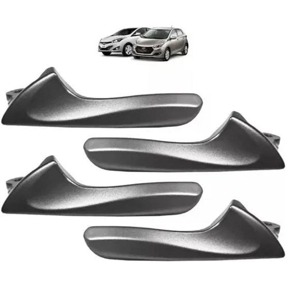 2X Kit Jogo 4 Gatilho Maçaneta Interna Hb20 Até 2019 Cinza