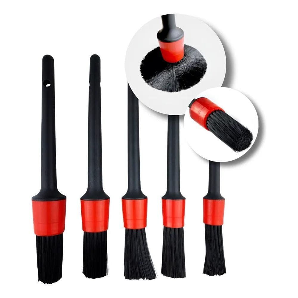 2X Kit 5 Pincel Para Detalhamento Lavação Automotivos Motos