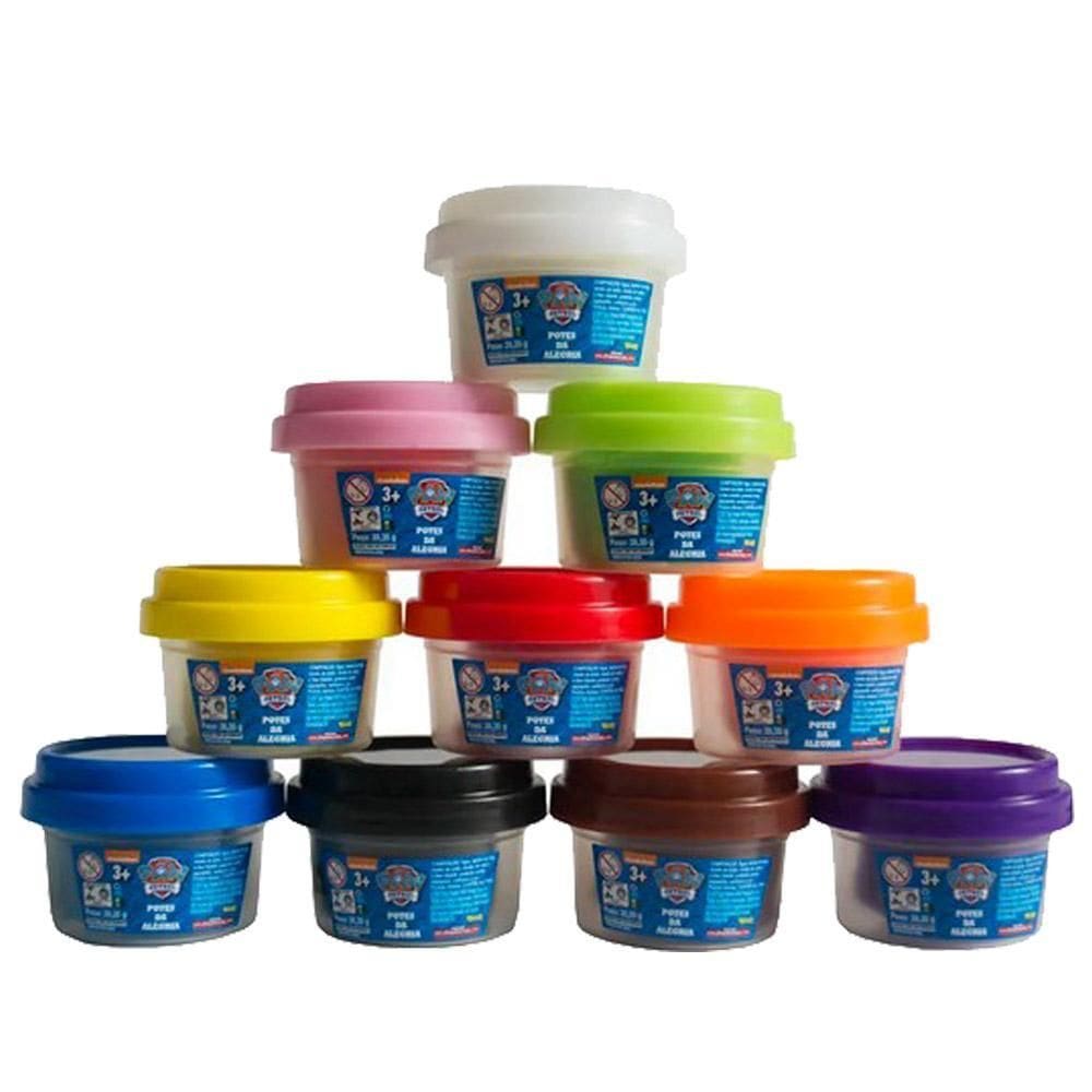 Massinha Patrulha Canina 10 Potes Da Alegria Infantil Cores