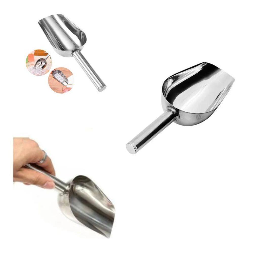 Pá Colher Pegador Para Gelo Cereais Ração Grãos Em Aço Inox