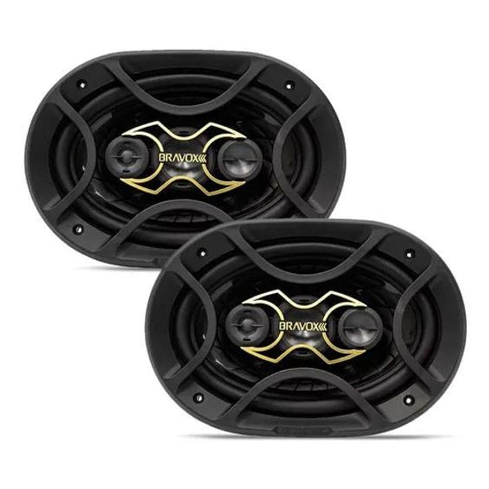 2X Par Alto Falante Bravox 6X9 B4X69 Gold 140W Rms Quadriaxi