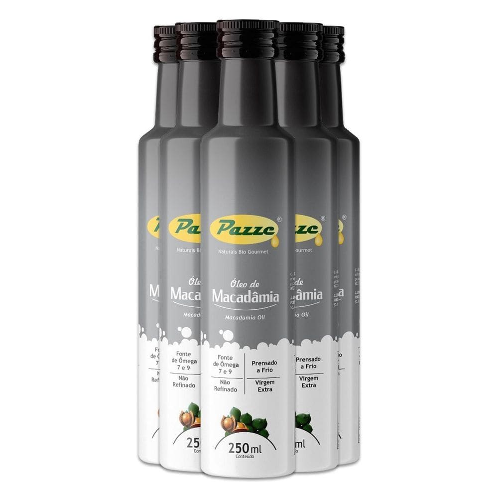 Kit 5 Óleo De Macadâmia Extra Virgem Pazze 250Ml