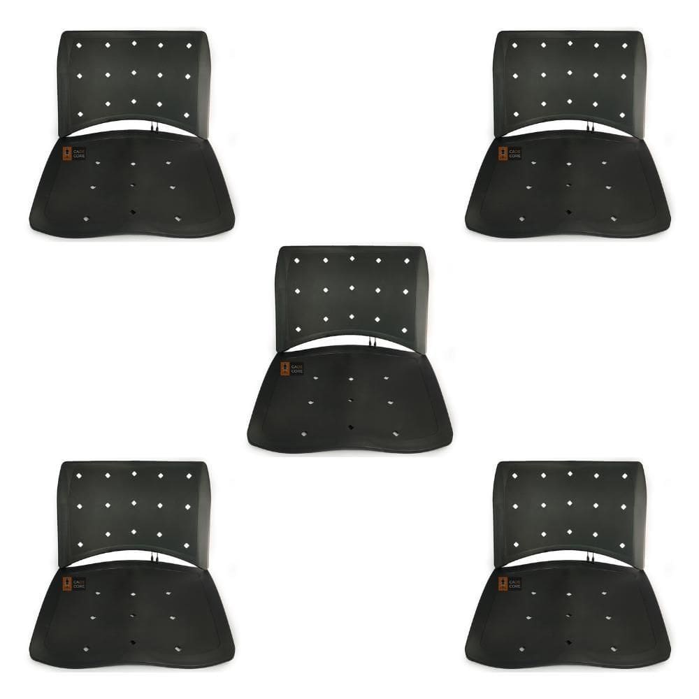 Kit 5 Assento/Encosto Plastico Preto Ergoplax Iso Plástico