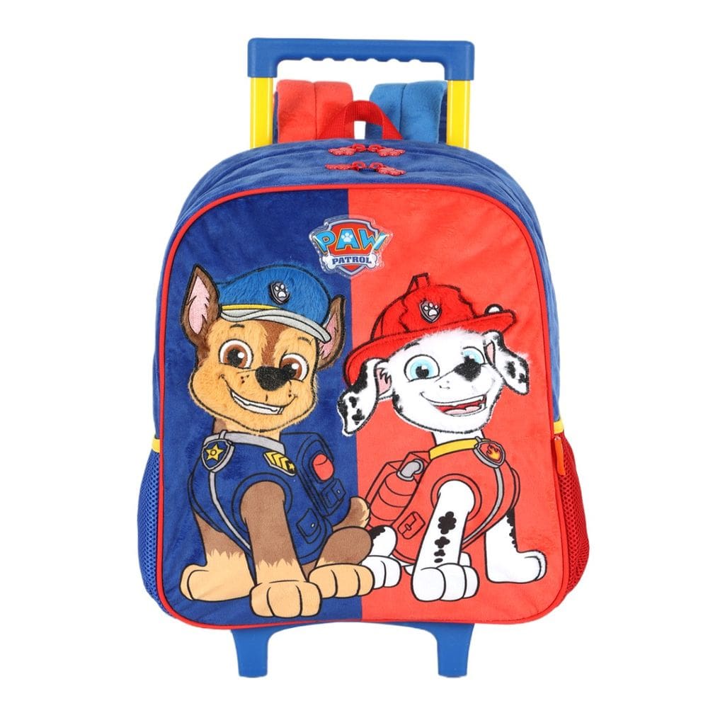 Mochila Escolar Rodinhas Patrulha Canina Azul Chase Marshall