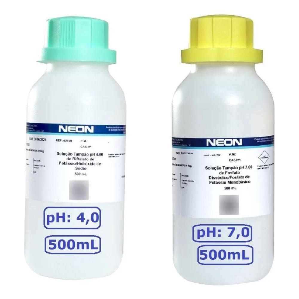 2X Solução Tampão Phmetro Calibração Ph 4 E 7 Fr 500 Ml Cada
