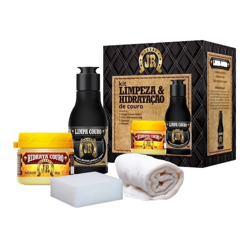 2X Kit Limpa Couro + Hidratante De Couro Automotivo Jr 60G
