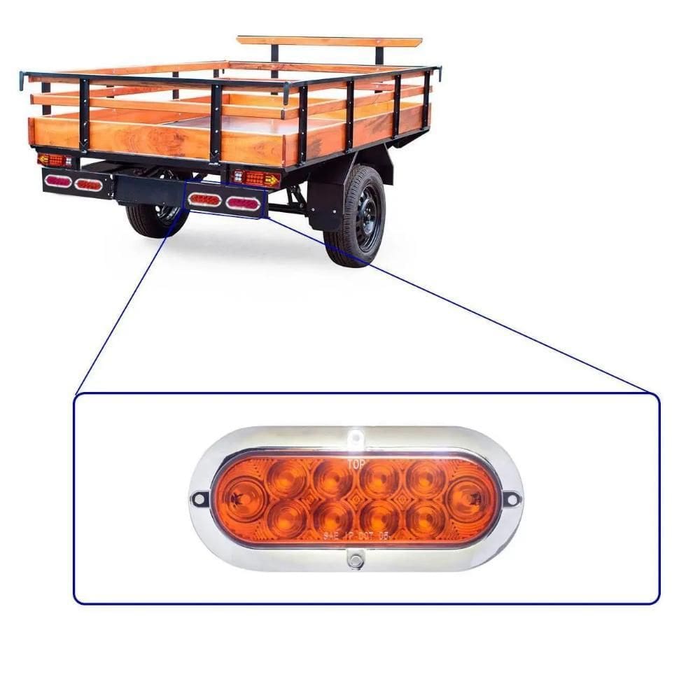 Par Lanterna Canoinha Laranja Reboque Jet Ski - Super Novo