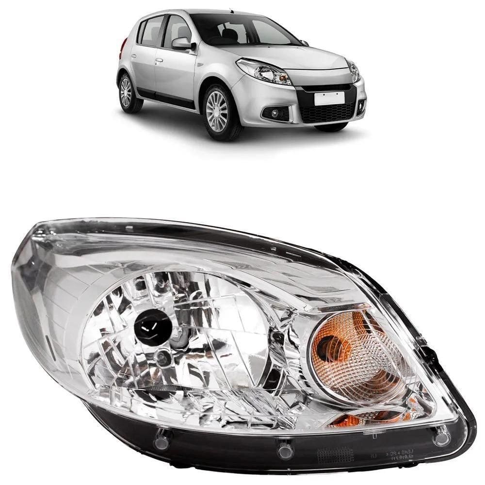 Farol Sandero 2012 A 2014 Máscara Cromada Direito Zn14141110