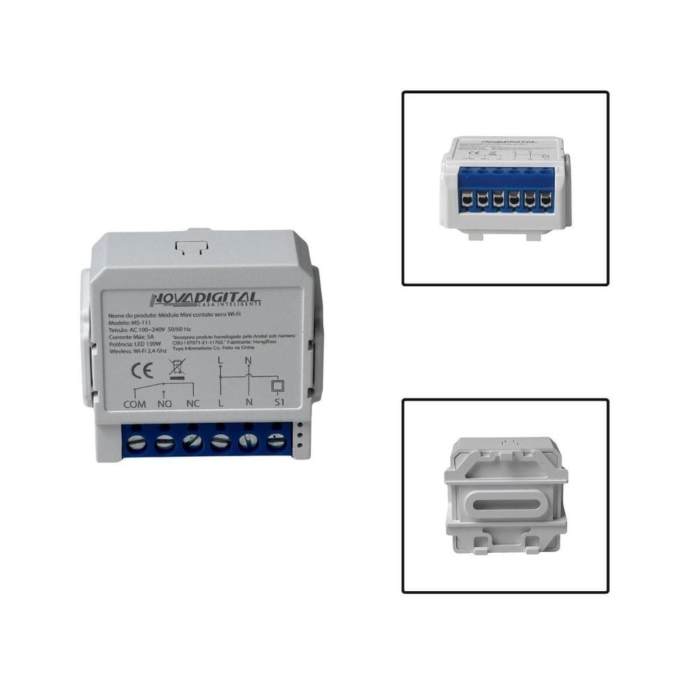 Módulo Mini Contato Seco Wi-Fi Tuya Alexa Smart Life