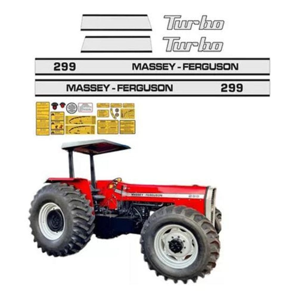 Kit Adesivos Massey Ferguson 299 Turbo Completo