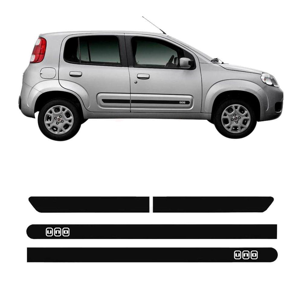 Friso Lateral Borrachão Novo Uno 11 A 21 4 Portas Preto