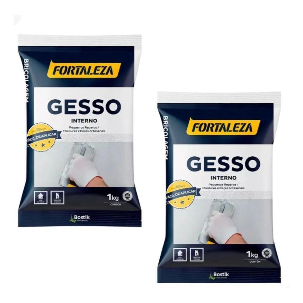 2X 2Kg Gesso Em Pó Branco Secagem Rápida Artesanato Reparos