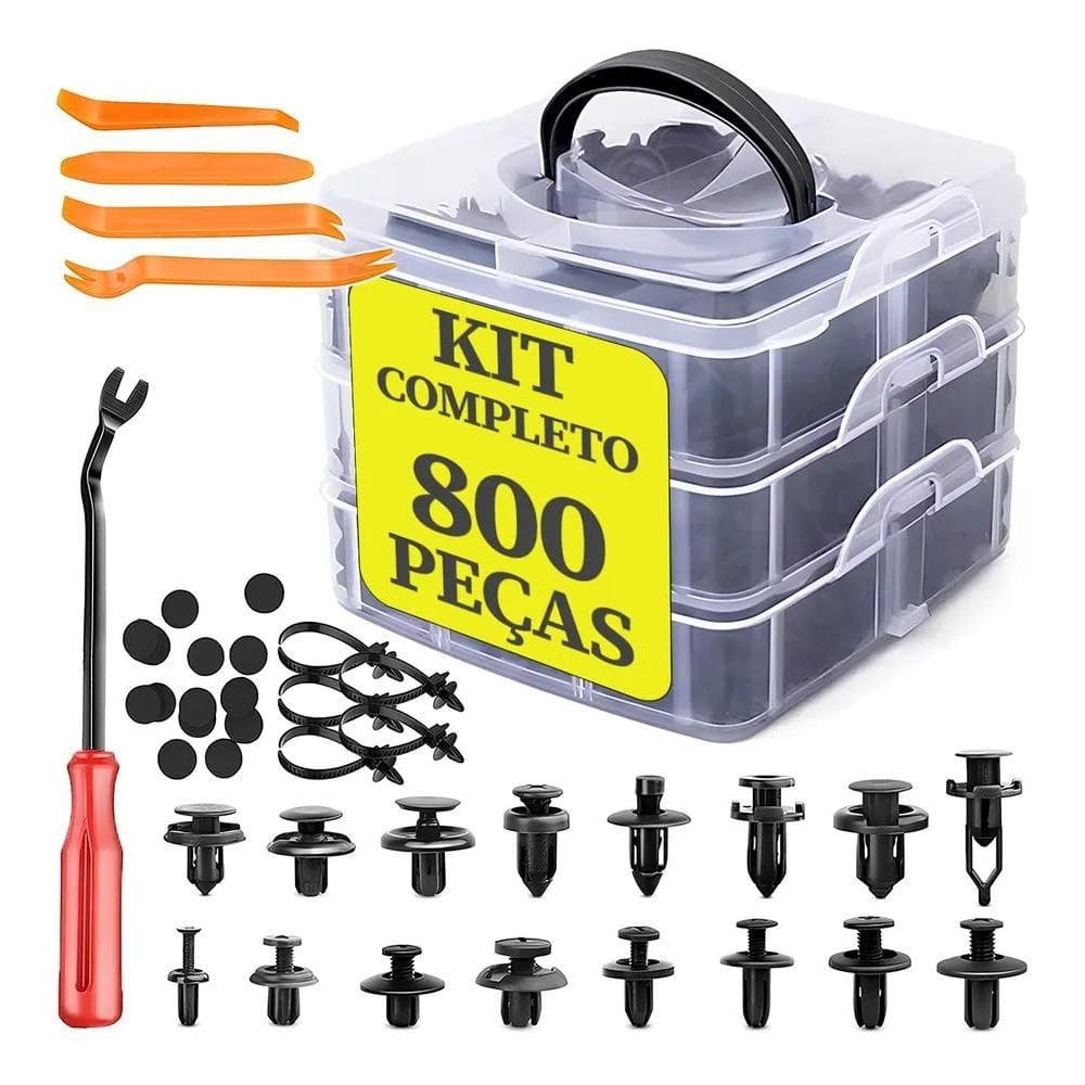 2X Clipe Fixação Carro 800Pcs Painel Pára-Lamas Rebite Plást
