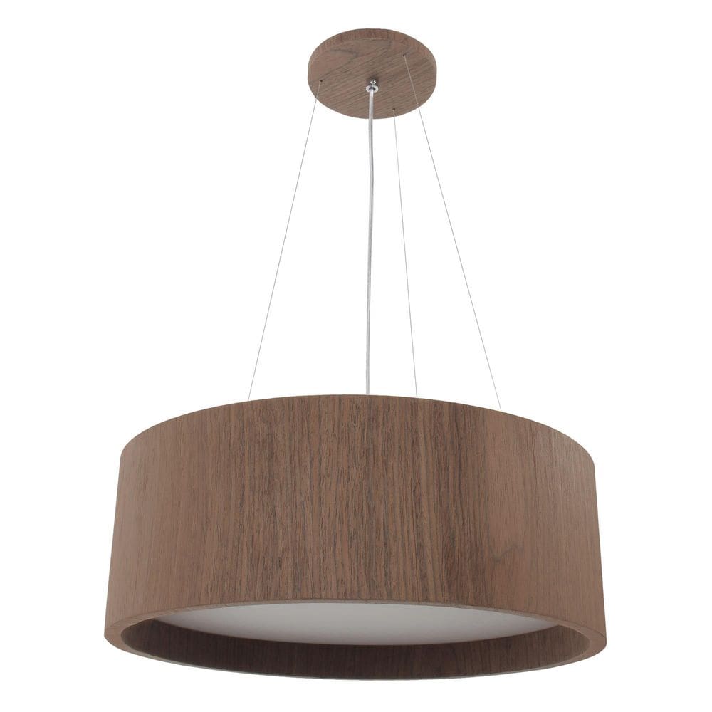Pendente Wood Redondo 40Cm - 4 Luzes E27 - Imbuia