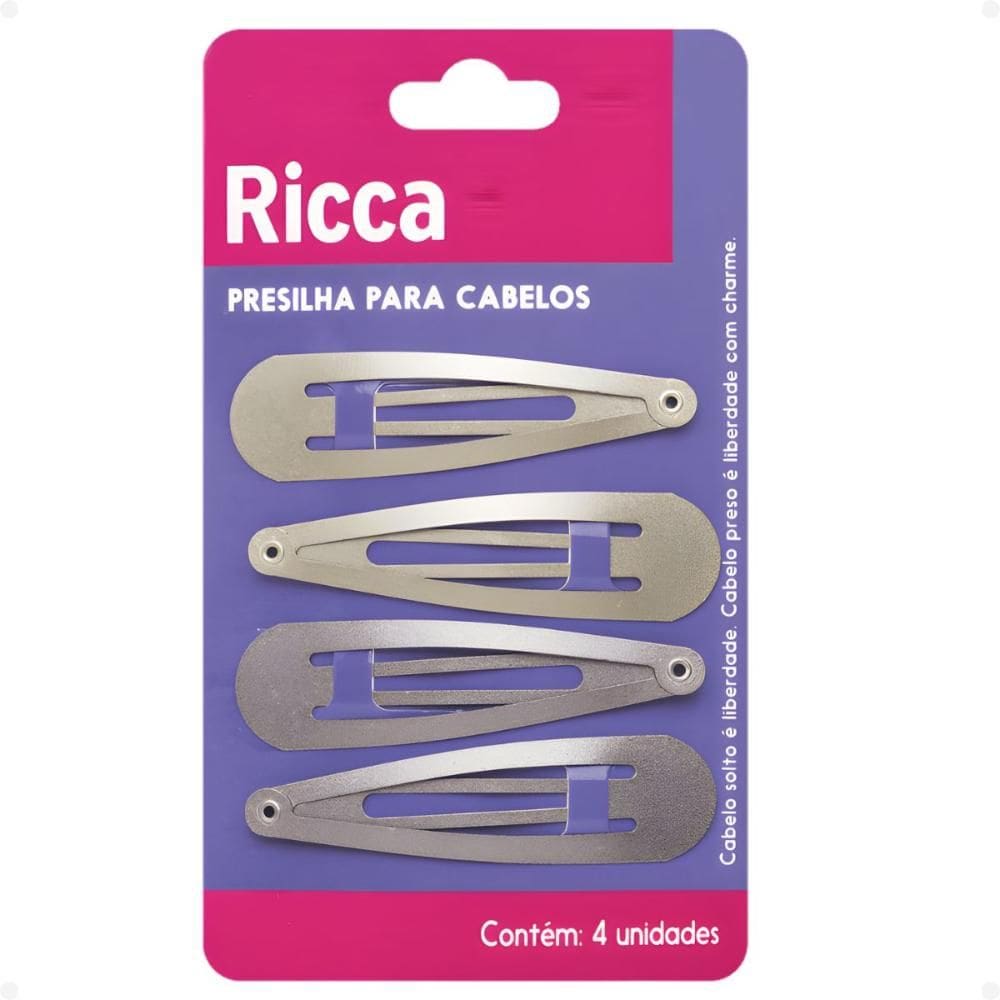 Presilhas Para Cabelos Belliz Ricca Tic Tac Metallic Blonde Cód. 1765