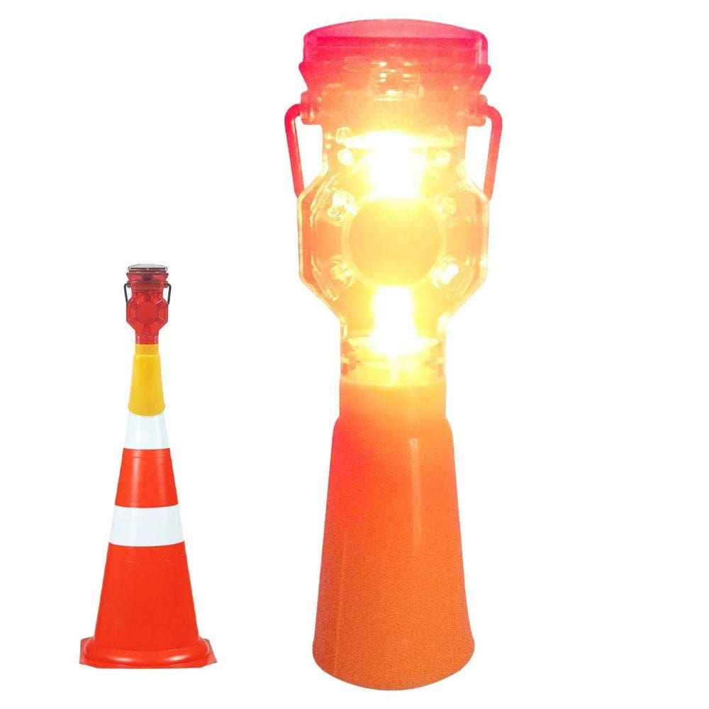 Sinalizador Solar Viario Automatico Cone Obra Rua Estrada