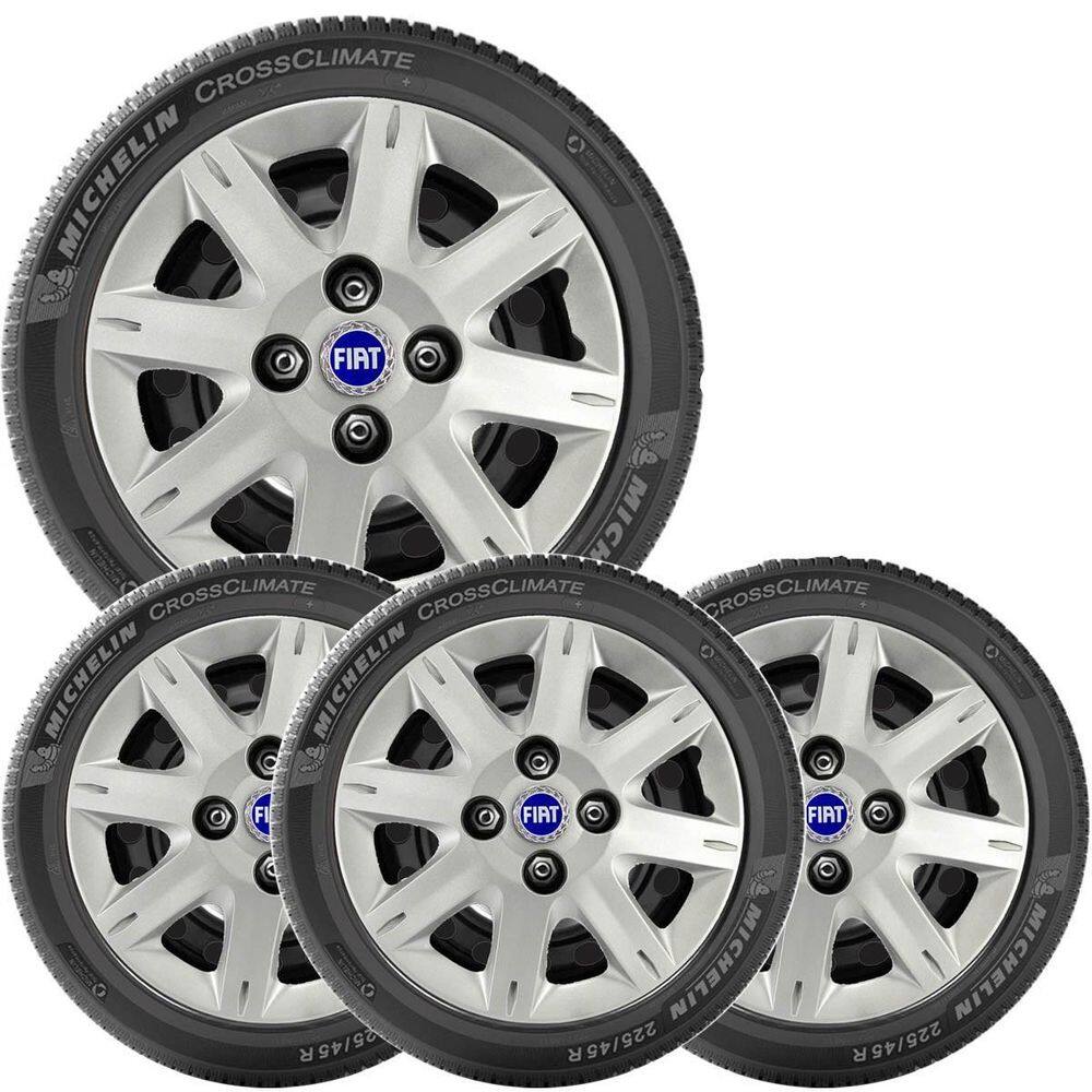 4X Calota Fiat Elba Premio Siena Aro 13 Com Emblema 072Cb