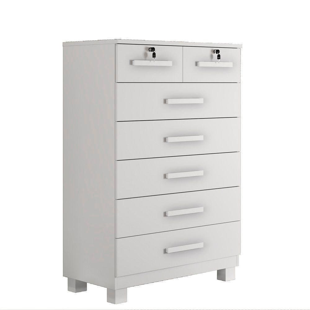 Cômoda New Barcelona 7 Gavetas Benetil Branco