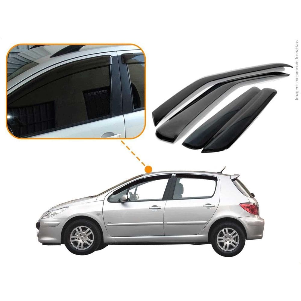 Calha De Chuva Peugeot 307 Hatch 2002 A 2012 4 Portas