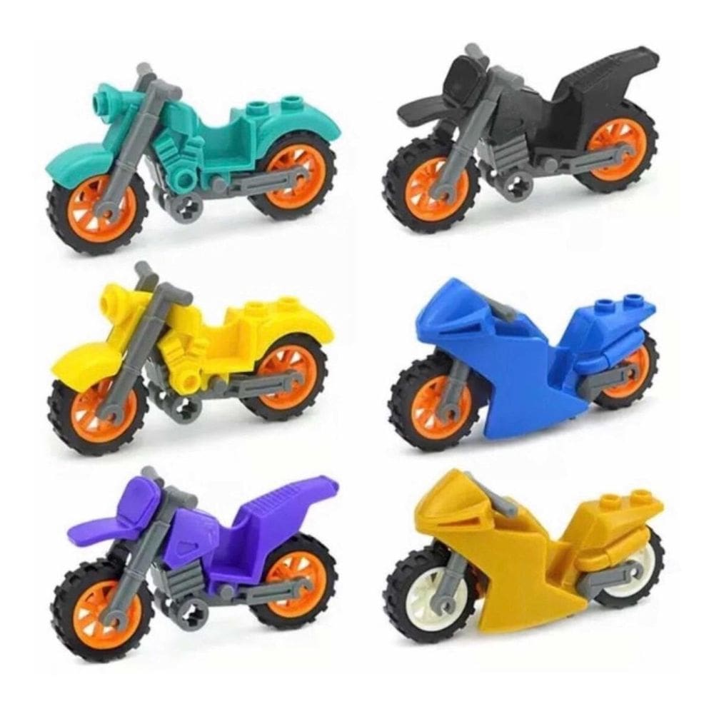 Blocos De Montar Kit 6 Motos Coloridas