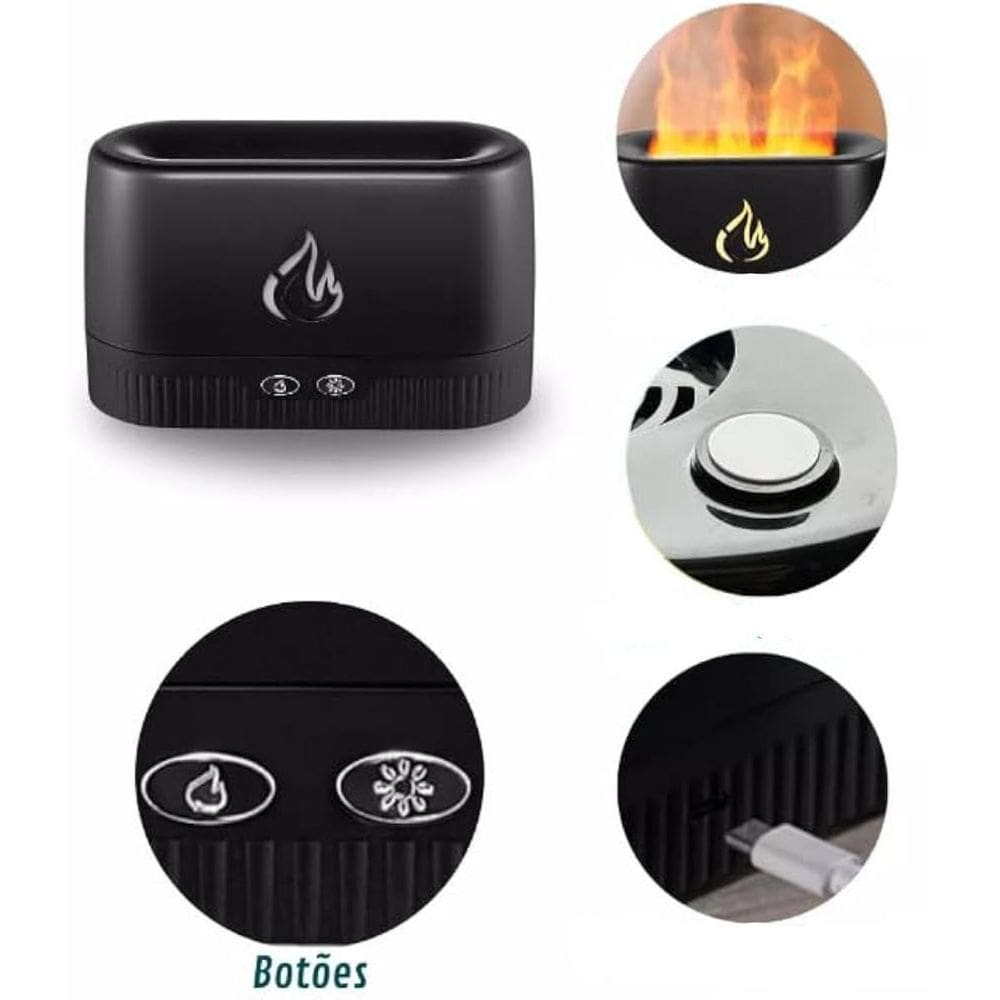 Difusor De Ar Com Efeito Fogo Ideal Para Ambientes Pequenos