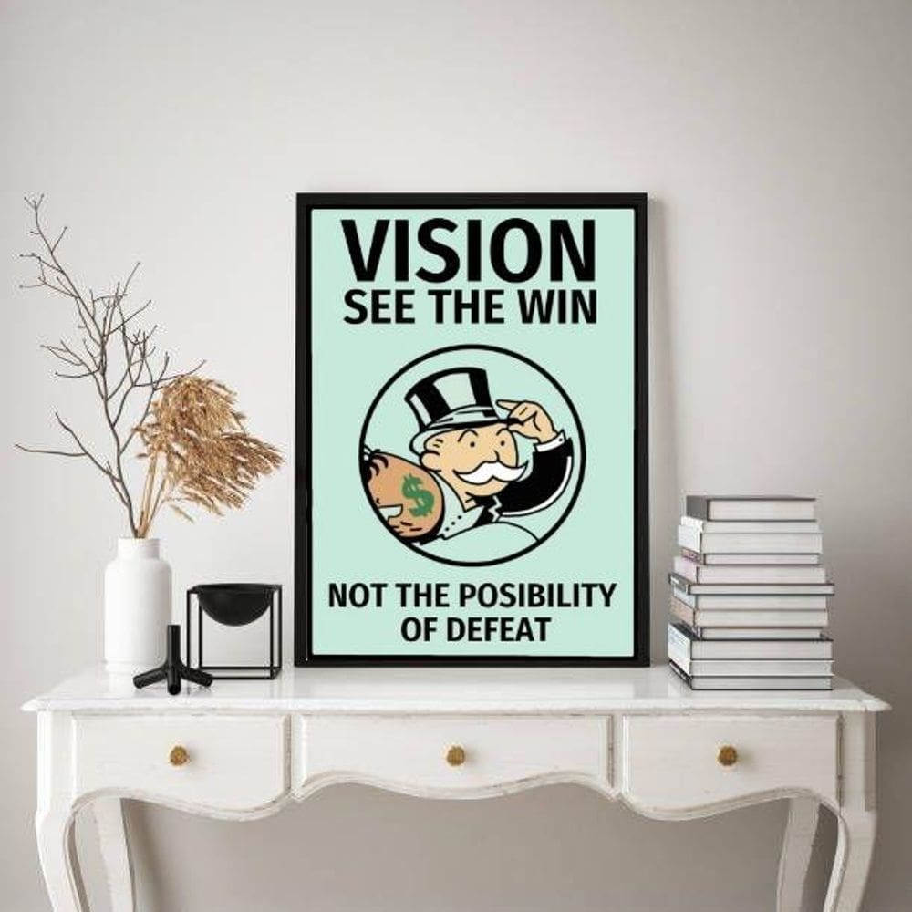 Quadro Visão Empreendedora - Sr. Monopoly 45X34Cm - Vidro