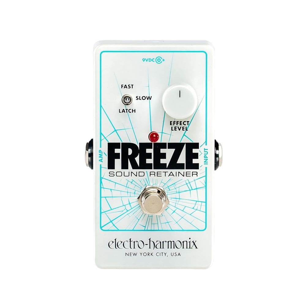 Pedal de retenção de som Electro-Harmonix Freeze com fonte de alimentação