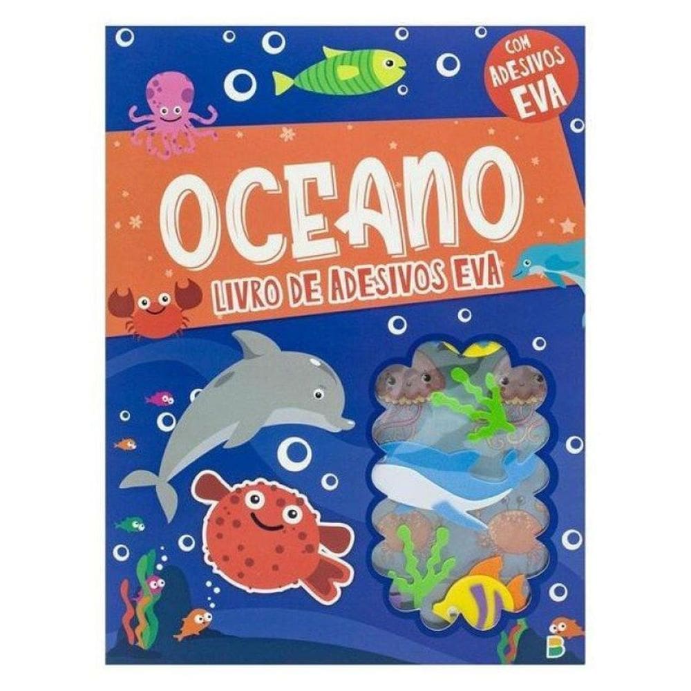 Livro Com Adesivos Em Eva: Oceano