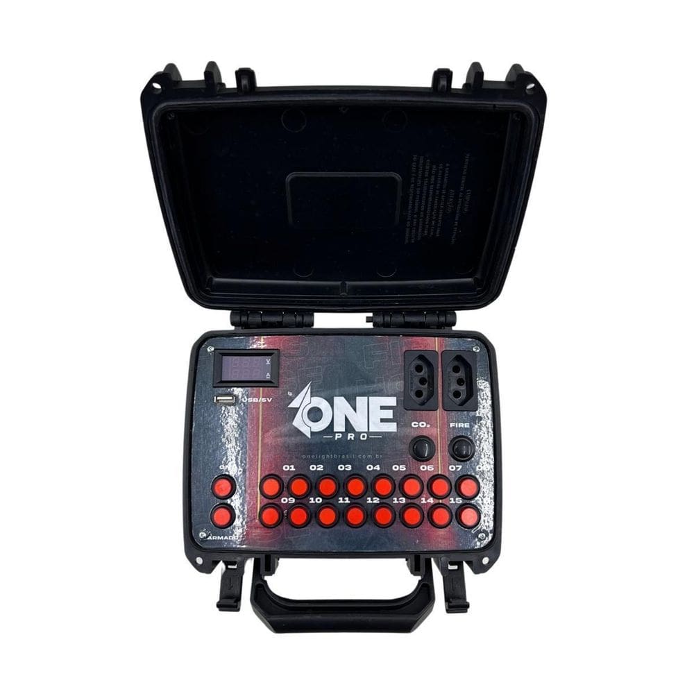 Central De Fogos One Pro 16 Canais + Aux Co2 E Fire Machine