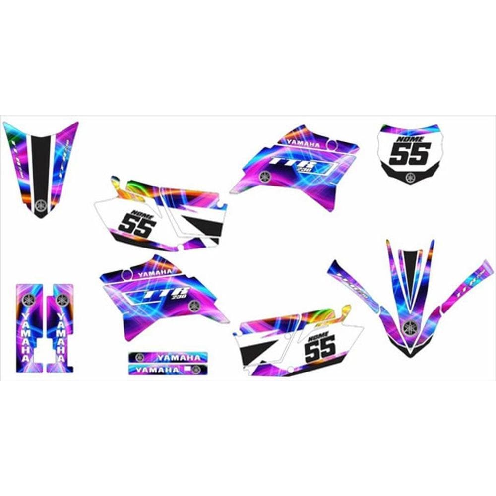 Kit Adesivo Moto Cross Trilha Ttr 230 Colorido Lm155